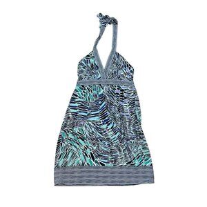 BCBG Maxazria Halter Summer Dress Casual Purple Graphic Print XS NWT